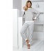 Pigiama Jadea home invernale donna 5095 in cotone caldo manica lunga. Color: GRIGIO - BLU